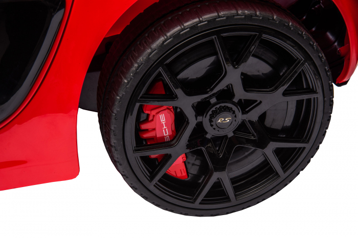 Masinuta electrica Premier Porsche Spyder 718 RS , 12V, roti cauciuc EVA, scaun piele ecologica, rosu [22]