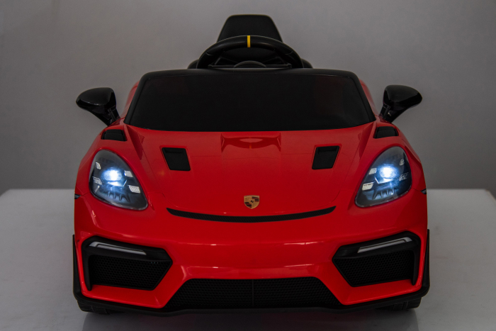 Masinuta electrica Premier Porsche Spyder 718 RS , 12V, roti cauciuc EVA, scaun piele ecologica, rosu [39]