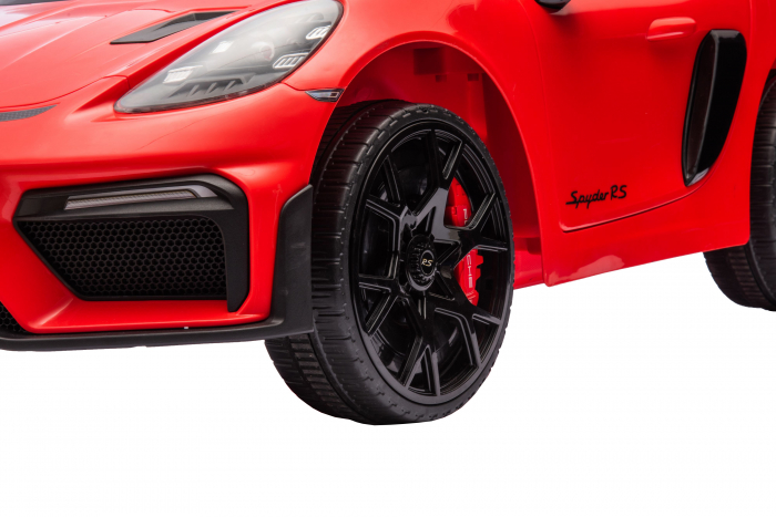 Masinuta electrica Premier Porsche Spyder 718 RS , 12V, roti cauciuc EVA, scaun piele ecologica, rosu [18]