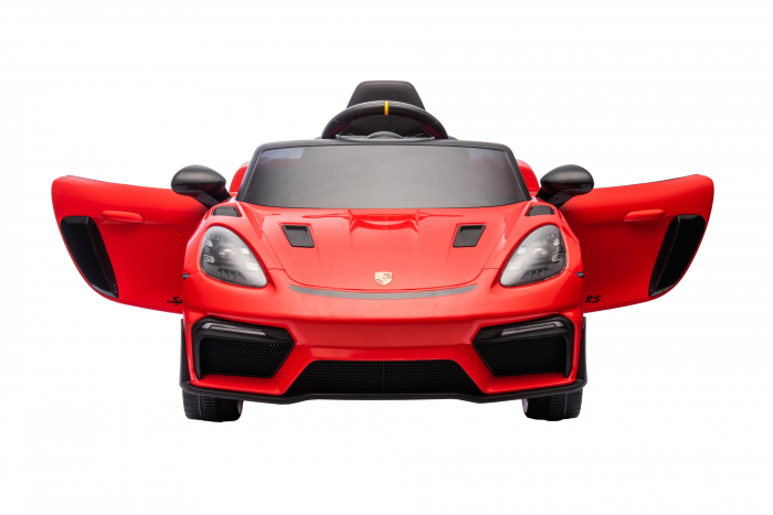 Masinuta electrica Premier Porsche Spyder 718 RS , 12V, roti cauciuc EVA, scaun piele ecologica, rosu [10]
