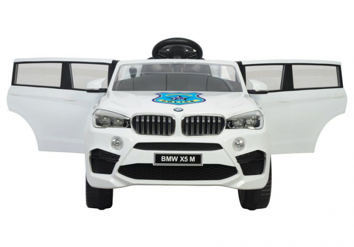 Masinuta electrica Premier BMW X5M Police, 12V, roti cauciuc EVA, scaun piele ecologica, alb [3]