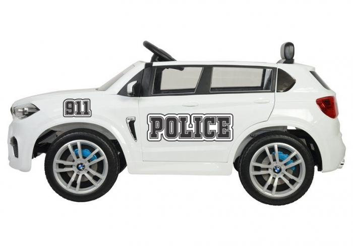Masinuta electrica Premier BMW X5M Police, 12V, roti cauciuc EVA, scaun piele ecologica, alb [4]