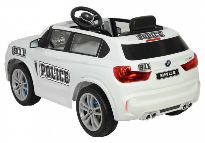 Masinuta electrica Premier BMW X5M Police, 12V, roti cauciuc EVA, scaun piele ecologica, alb [5]