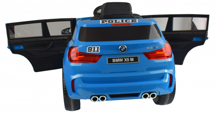 Masinuta electrica Premier BMW X5M Police, 12V, roti cauciuc EVA, scaun piele ecologica, albastru [12]