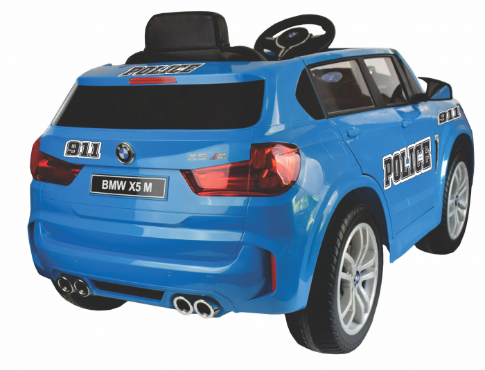 Masinuta electrica Premier BMW X5M Police, 12V, roti cauciuc EVA, scaun piele ecologica, albastru [7]