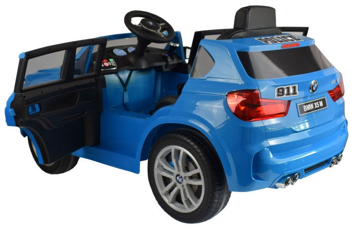 Masinuta electrica Premier BMW X5M Police, 12V, roti cauciuc EVA, scaun piele ecologica, albastru [13]