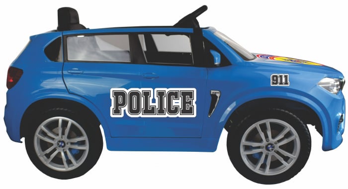 Masinuta electrica Premier BMW X5M Police, 12V, roti cauciuc EVA, scaun piele ecologica, albastru [2]