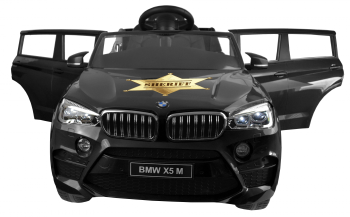 Masinuta electrica Premier BMW X5M Sheriff, 12V, roti cauciuc EVA, scaun piele ecologica, negru [10]