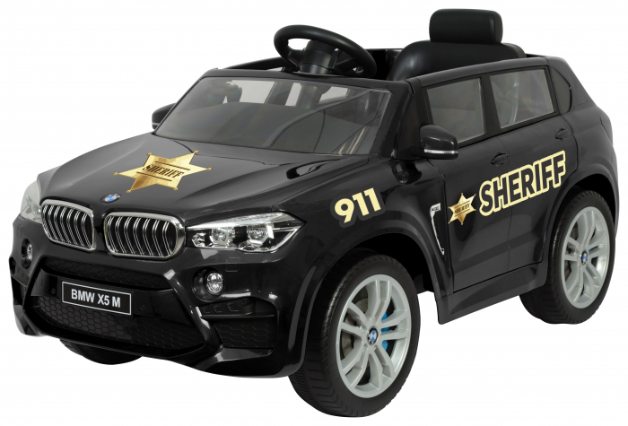 Masinuta electrica Premier BMW X5M Sheriff, 12V, roti cauciuc EVA, scaun piele ecologica, negru [1]
