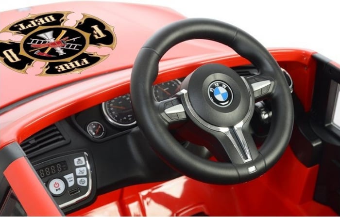 MMasinuta electrica Premier BMW X5M Fire Rescue, 12V, roti cauciuc EVA, scaun piele ecologica, rosu [11]