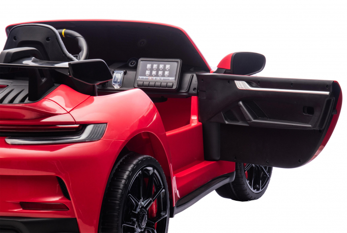 Masinuta electrica 4x4 Premier Porsche 911 GT3, 12V, 2 copii, roti cauciuc EVA, scaun piele ecologica, rosu [14]