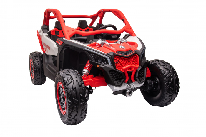Masinuta UTV electric Premier 4x4 Can-Am Maverick Power RC, 2 locuri, 2 baterii 24V, roti cauciuc EVA, scaun piele ecologica, rosu [14]