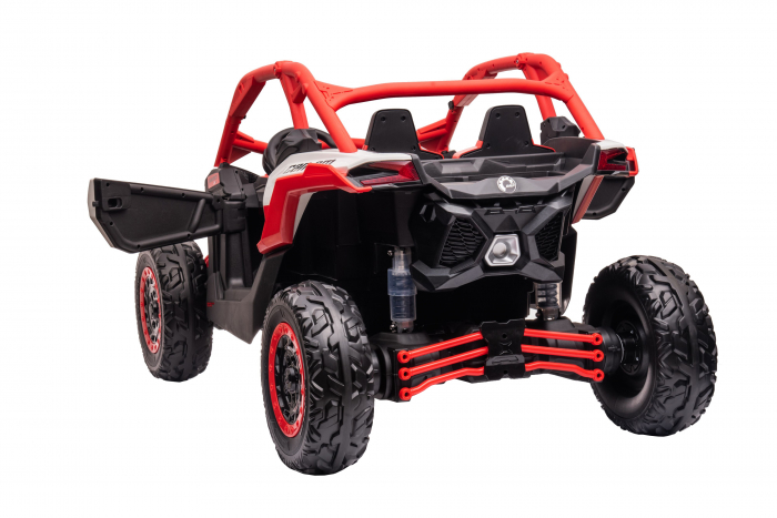 Masinuta UTV electric Premier 4x4 Can-Am Maverick Power RC, 2 locuri, 2 baterii 24V, roti cauciuc EVA, scaun piele ecologica, rosu [11]