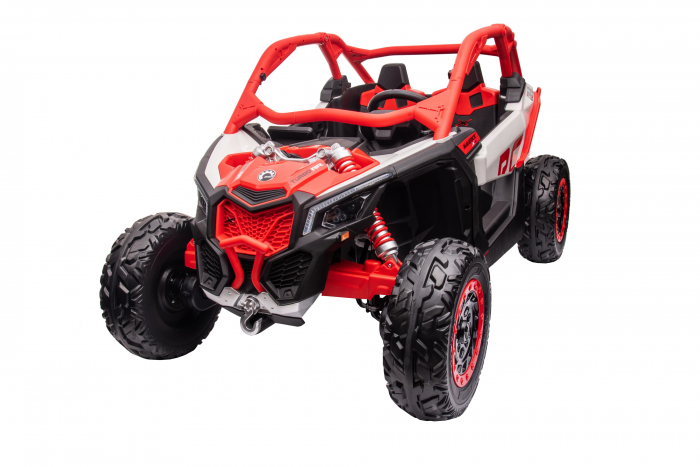 Masinuta UTV electric Premier 4x4 Can-Am Maverick Power RC, 2 locuri, 2 baterii 24V, roti cauciuc EVA, scaun piele ecologica, rosu [13]
