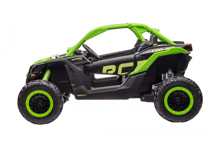 Masinuta UTV electric Premier 4x4 Can-Am Maverick Power RC, 2 locuri, 2 baterii 24V, roti cauciuc EVA, scaun piele ecologica, verde [5]