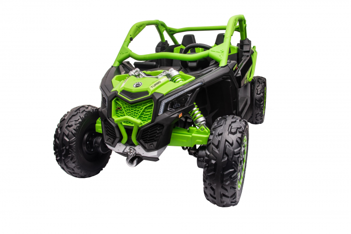 Masinuta UTV electric Premier 4x4 Can-Am Maverick Power RC, 2 locuri, 2 baterii 24V, roti cauciuc EVA, scaun piele ecologica, verde [13]