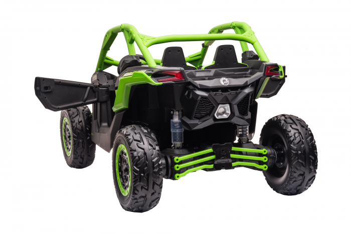 Masinuta UTV electric Premier 4x4 Can-Am Maverick Power RC, 2 locuri, 2 baterii 24V, roti cauciuc EVA, scaun piele ecologica, verde [11]
