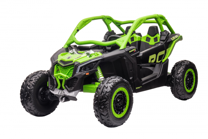Masinuta UTV electric Premier 4x4 Can-Am Maverick Force RC, 2 locuri, 12V, roti cauciuc EVA, scaun piele ecologica, verde [4]