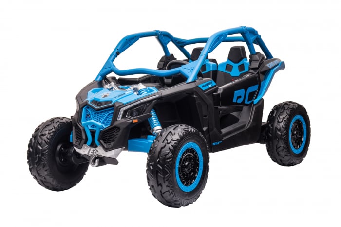 Masinuta UTV electric Premier 4x4 Can-Am Maverick Force RC, 2 locuri, 12V, roti cauciuc EVA, scaun piele ecologica, albastru [4]