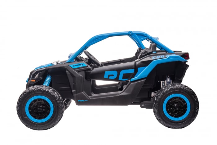 Masinuta UTV electric Premier 4x4 Can-Am Maverick Force RC, 2 locuri, 12V, roti cauciuc EVA, scaun piele ecologica, albastru [5]