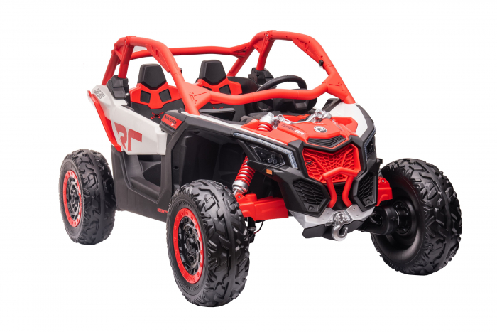 Masinuta UTV electric Premier 4x4 Can-Am Maverick Force RC, 2 locuri, 12V, roti cauciuc EVA, scaun piele ecologica, rosu [8]
