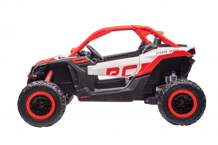 Masinuta UTV electric Premier 4x4 Can-Am Maverick Force RC, 2 locuri, 12V, roti cauciuc EVA, scaun piele ecologica, rosu [5]