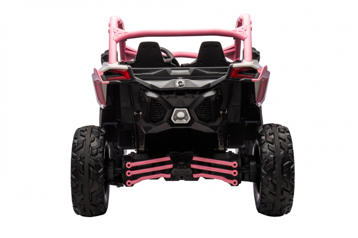 Masinuta UTV electric Premier 4x4 Can-Am Maverick Power RC, 2 locuri, 2 baterii 24V, roti cauciuc EVA, scaun piele ecologica, roz deschis [10]