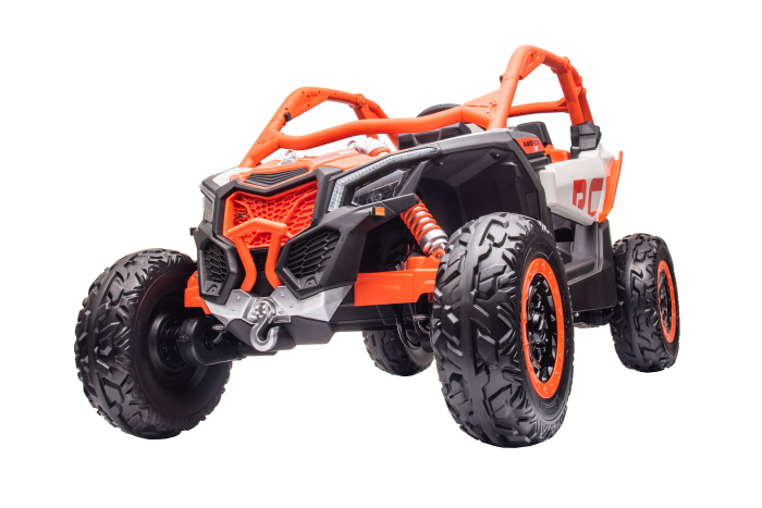 Masinuta UTV electric Premier 4x4 Can-Am Maverick Power RC, 2 locuri, 2 baterii 24V, roti cauciuc EVA, scaun piele ecologica, portocaliu [13]