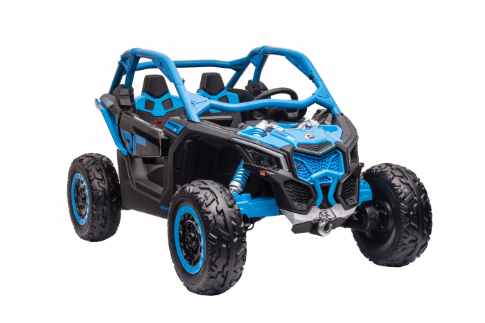 Masinuta UTV electric Premier 4x4 Can-Am Maverick Power RC, 2 locuri, 2 baterii 24V, roti cauciuc EVA, scaun piele ecologica, albastru [8]