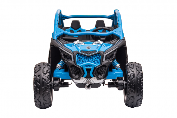 Masinuta UTV electric Premier 4x4 Can-Am Maverick Power RC, 2 locuri, 2 baterii 24V, roti cauciuc EVA, scaun piele ecologica, albastru [3]