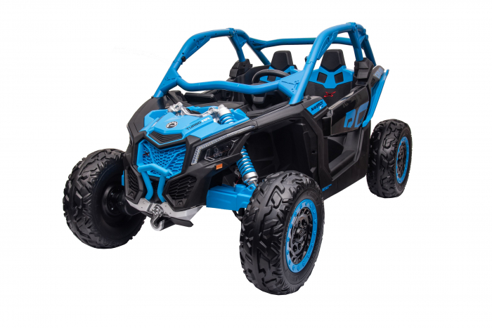 Masinuta UTV electric Premier 4x4 Can-Am Maverick Power RC, 2 locuri, 2 baterii 24V, roti cauciuc EVA, scaun piele ecologica, albastru [14]