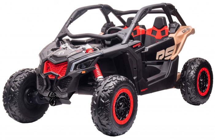 Masinuta UTV electric Premier 4x4 Can-Am Maverick Power RS, 2 locuri, 2 baterii 24V, roti cauciuc EVA, scaun piele ecologica, negru [4]
