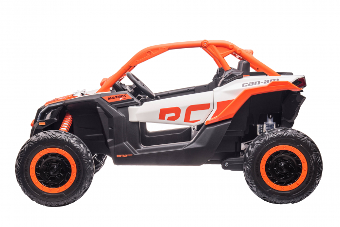 Masinuta UTV electric Premier 4x4 Can-Am Maverick Force RC, 2 locuri, 12V, roti cauciuc EVA, scaun piele ecologica, portocaliu [5]