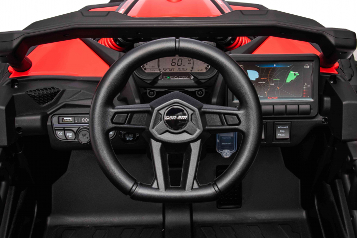 Masinuta UTV electric Premier 4x4 Can-Am Maverick Turbo, 1 loc, 24V, roti cauciuc EVA, scaun piele ecologica, rosu [18]
