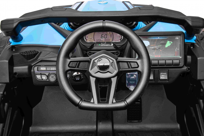 Masinuta UTV electric Premier 4x4 Can-Am Maverick Turbo, 1 loc, 24V, roti cauciuc EVA, scaun piele ecologica, albastru [20]