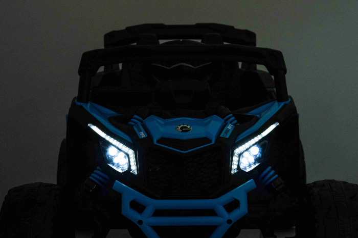 Masinuta UTV electric Premier 4x4 Can-Am Maverick Turbo, 1 loc, 24V, roti cauciuc EVA, scaun piele ecologica, albastru [22]