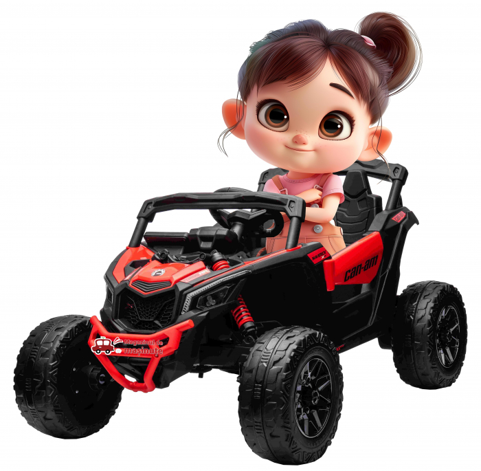 Masinuta UTV electric Premier 4x4 Can-Am Maverick Turbo, 1 loc, 24V, roti cauciuc EVA, scaun piele ecologica, rosu [1]
