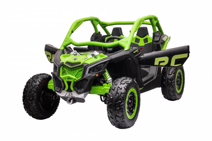 Masinuta UTV electric Premier Can-Am Maverick Speed RC, 2 locuri, 24V, roti cauciuc EVA, scaun piele ecologica, 2 motoare 240W, verde [8]
