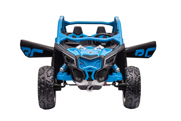 Masinuta UTV electric Premier Can-Am Maverick Speed RC, 2 locuri, 24V, roti cauciuc EVA, scaun piele ecologica, 2 motoare 240W, albastru [8]