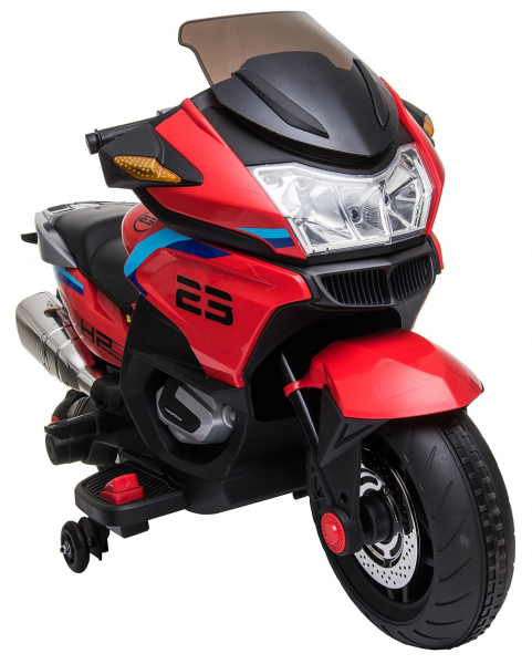 Motocicleta electrica cu 2 roti Premier Flash, 12V, roti cauciuc EVA, MP3, rosie [20]