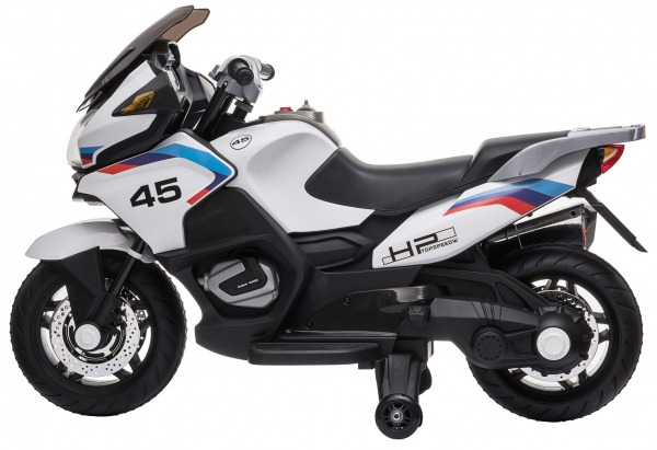 Motocicleta electrica cu 2 roti Premier Flash, 12V, roti cauciuc EVA, MP3, alba [5]