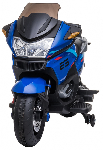 Motocicleta electrica cu 2 roti Premier Flash, 12V, roti cauciuc EVA, MP3, albastra [2]