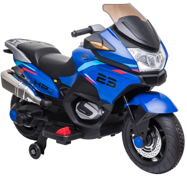 Motocicleta electrica cu 2 roti Premier Flash, 12V, roti cauciuc EVA, MP3, albastra [22]