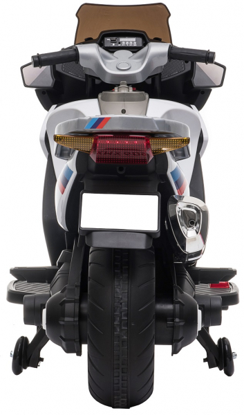 Motocicleta electrica cu 2 roti Premier Flash, 12V, roti cauciuc EVA, MP3, alba [9]