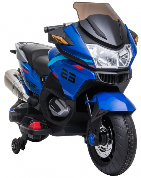 Motocicleta electrica cu 2 roti Premier Flash, 12V, roti cauciuc EVA, MP3, albastra [19]