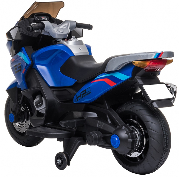 Motocicleta electrica cu 2 roti Premier Flash, 12V, roti cauciuc EVA, MP3, albastra [9]