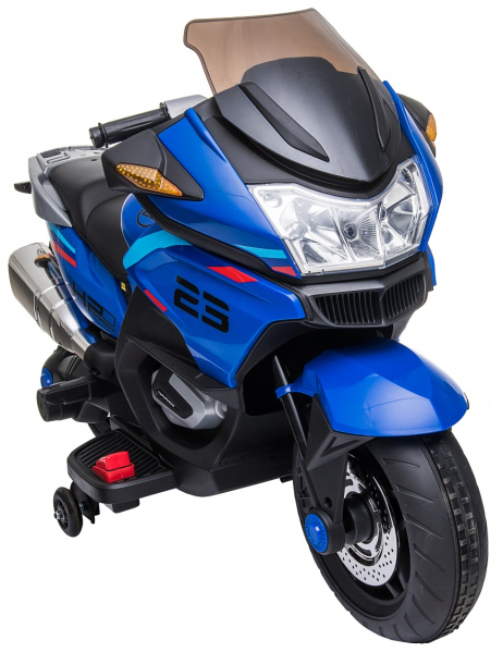 Motocicleta electrica cu 2 roti Premier Flash, 12V, roti cauciuc EVA, MP3, albastra [21]