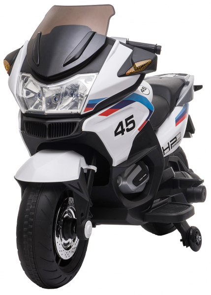 Motocicleta electrica cu 2 roti Premier Flash, 12V, roti cauciuc EVA, MP3, alba [4]