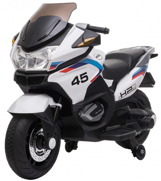 Motocicleta electrica cu 2 roti Premier Flash, 12V, roti cauciuc EVA, MP3, alba [2]