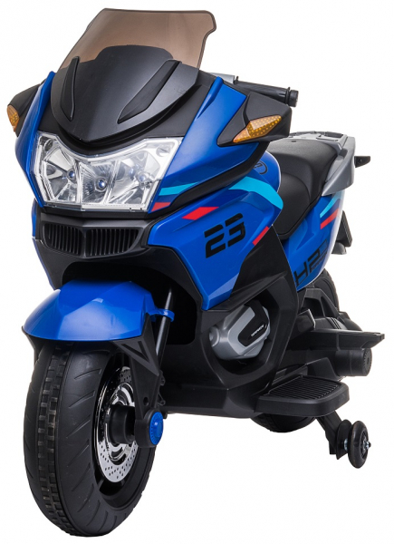 Motocicleta electrica cu 2 roti Premier Flash, 12V, roti cauciuc EVA, MP3, albastra [3]